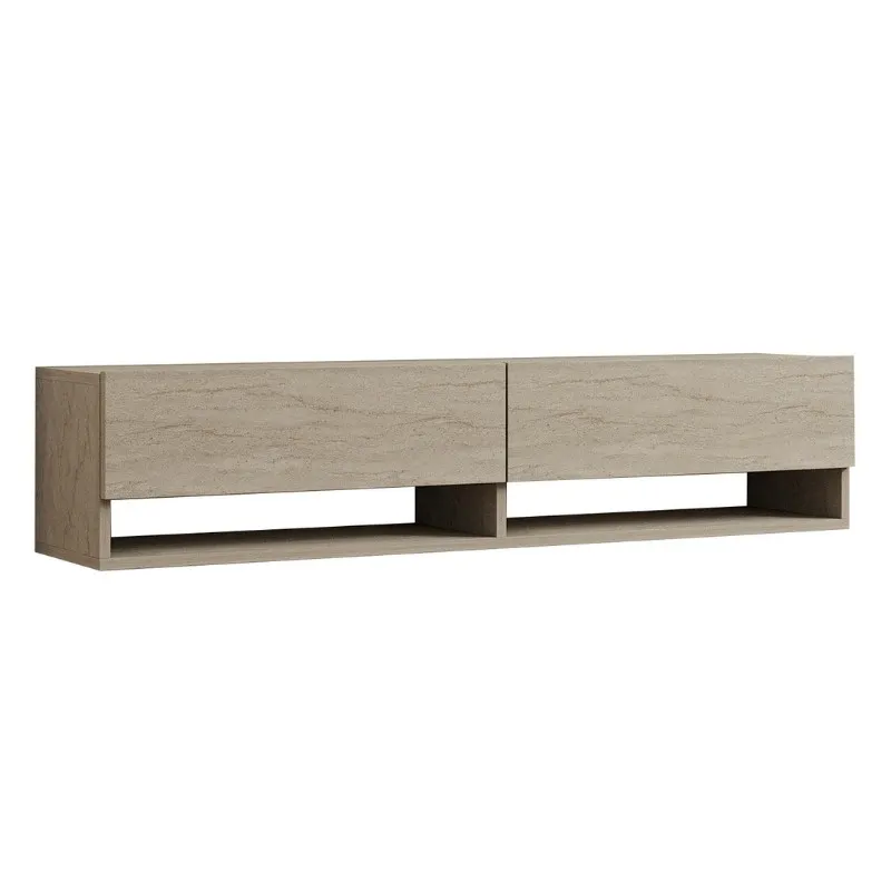Έπιπλο τηλεόρασης επιτοίχιο Arges Megapap χρώμα travertine 140x29,6x30εκ.