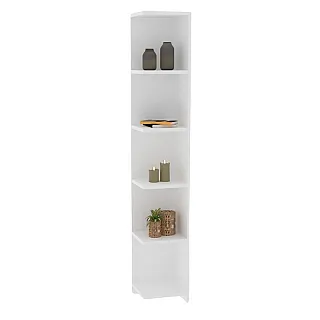 Βιβλιοθήκη γωνιακή Ravella Megapap χρώμα λευκό 25x25x160εκ.