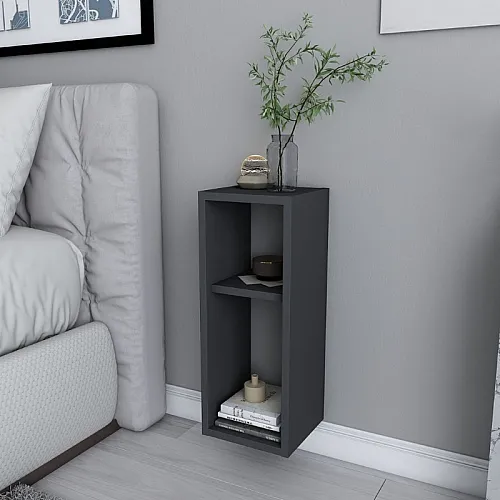 Κομοδίνο επιτοίχιο Sault Megapap χρώμα ανθρακί 23,2x22x59,6εκ.