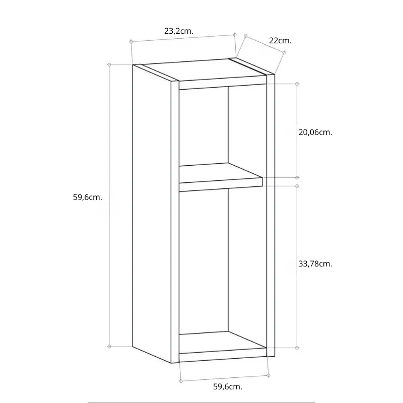 Κομοδίνο επιτοίχιο Sault Megapap χρώμα ανθρακί 23,2x22x59,6εκ.