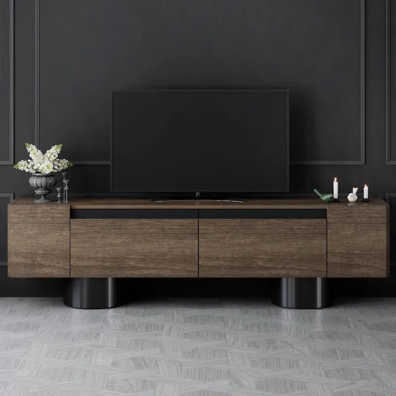 Έπιπλο τηλεόρασης Haven Megapap χρώμα καρυδί 180x30x50εκ.