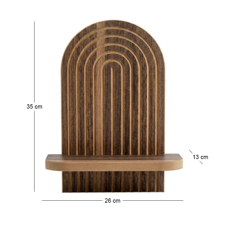 Ραφιέρα τοίχου Artwill Megapap Mdf χρώμα wenge 26x13x35εκ.