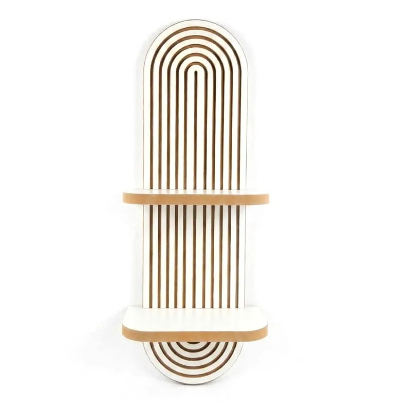 Ραφιέρα τοίχου Artwill Megapap Mdf χρώμα λευκό - oak 26x13x70εκ.