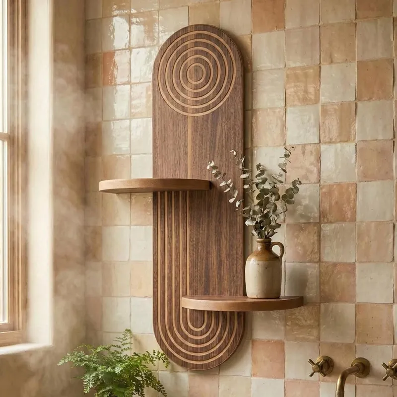 Ραφιέρα τοίχου Artwill Megapap Mdf χρώμα wenge 46x13x70εκ.