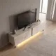 Έπιπλο τηλεόρασης Arlen Megapap με Led Rgb χρώμα travertine 180x32x50εκ.