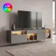 Έπιπλο τηλεόρασης Norm Megapap με Led Rgb χρώμα ανθρακί - χρυσό 180x32x55εκ.
