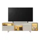 Έπιπλο τηλεόρασης Norm Megapap με Led Rgb χρώμα travertine - χρυσό 180x32x55εκ.