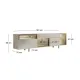 Έπιπλο τηλεόρασης Norm Megapap με Led Rgb χρώμα travertine - χρυσό 180x32x55εκ.