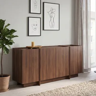 Μπουφές Dorma Megapap χρώμα καρυδί 180x45x80,2εκ.