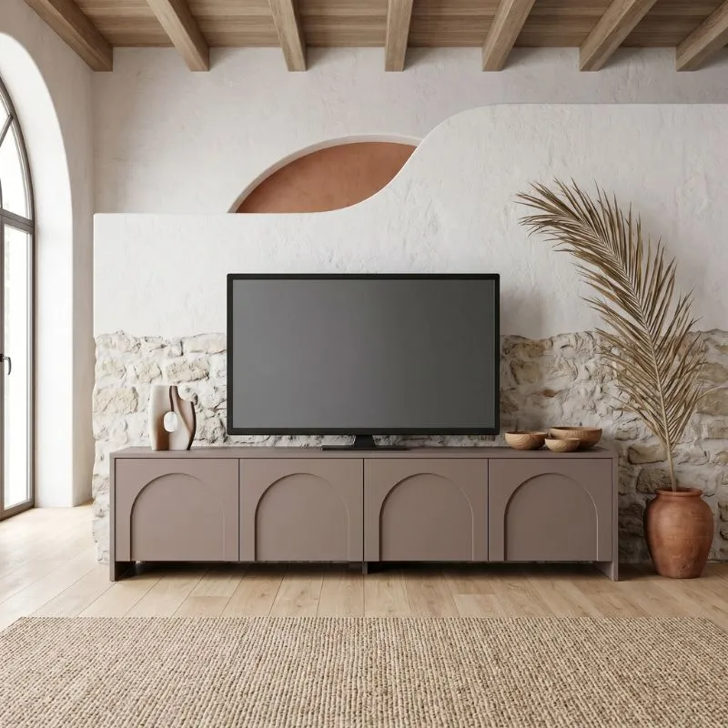 Έπιπλο τηλεόρασης Aurelia Megapap χρώμα μόκα 180x32x45εκ.