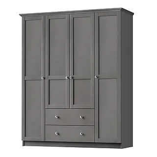 Ντουλάπα ρούχων Emily Megapap τετράφυλλη χρώμα anthracite 140x50x210εκ.
