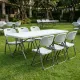 Τραπέζι catering - συνεδρίου Capri Megapap πτυσσόμενο - μονοκόμματη επιφάνεια χρώμα λευκό του πάγου 198x90x74εκ.