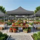 Κιόσκι - Gazebo Bari Megapap πτυσσόμενο μεταλλικός σκελετός - αδιάβροχο ύφασμα χρώμα γκρι 3x3x3,10m.