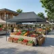 Κιόσκι - Gazebo Bari Megapap πτυσσόμενο μεταλλικός σκελετός - αδιάβροχο ύφασμα χρώμα γκρι 3x4,5x3,20m.