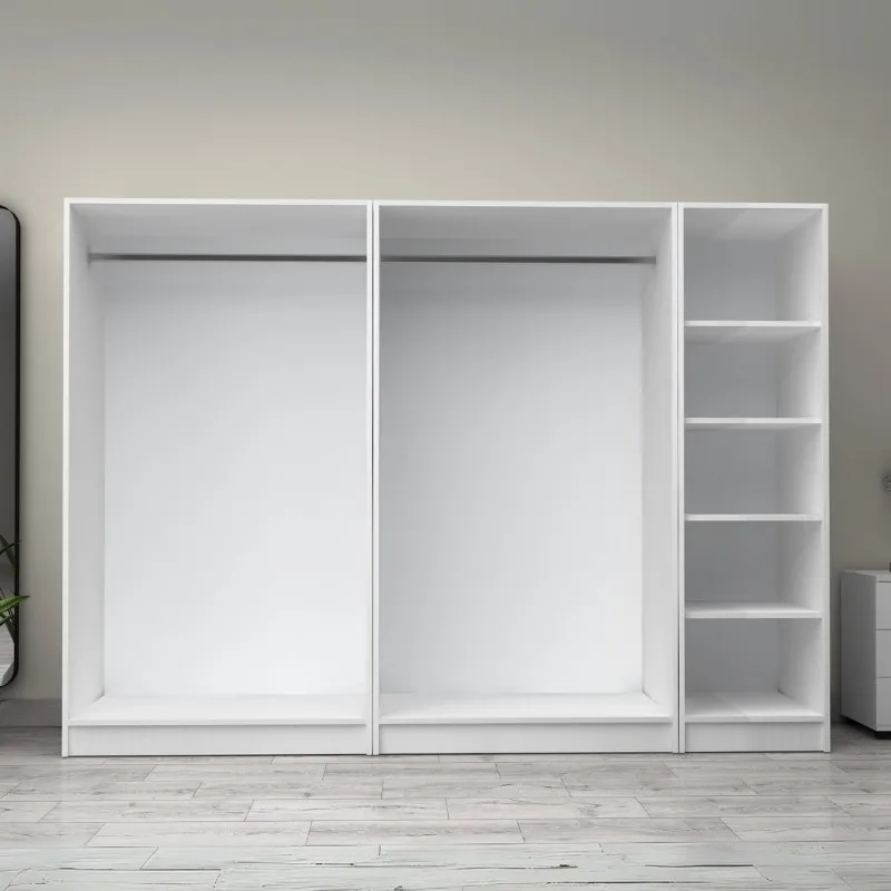 Ντουλάπα ρούχων Victoria Megapap πεντάφυλλη χρώμα λευκό 250x60x181εκ.