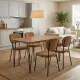 Σετ τραπεζαρία 5τμχ Roger - Kevin Megapap Mdf - ύφασμα χρώμα ακακίας - μουσταρδί 120x70x75εκ.