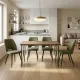 Σετ τραπεζαρία 5τμχ Roger - Christy Megapap Mdf - ύφασμα χρώμα ακακίας - λαδί 120x70x75εκ.