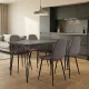 Σετ τραπεζαρία 5τμχ Roger - Iris Megapap Mdf - ύφασμα χρώμα σκούρο γκρι σκυροδέματος - ανοιχτό μπεζ 120x70x75εκ.