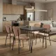 Σετ τραπεζαρία 5τμχ Roger - Kevin Megapap Mdf - ύφασμα χρώμα σκούρο γκρι σκυροδέματος - μόκα 120x70x75εκ.