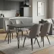Σετ τραπεζαρία 5τμχ Roger - Christy Megapap Mdf - ύφασμα χρώμα σκούρο γκρι σκυροδέματος - ανοιχτό μπεζ 120x70x75εκ.