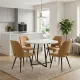 Σετ τραπεζαρία 5τμχ Rubes - Christy Megapap χρώμα λευκό - μουσταρδί Ø100x78εκ.