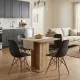 Σετ τραπεζαρία 5τμχ Allos - Nova Megapap χρώμα sapphire oak - μαύρο 75x75x77εκ.