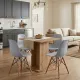 Σετ τραπεζαρία 5τμχ Allos - Nova Megapap χρώμα sapphire oak - γκρι 75x75x77εκ.