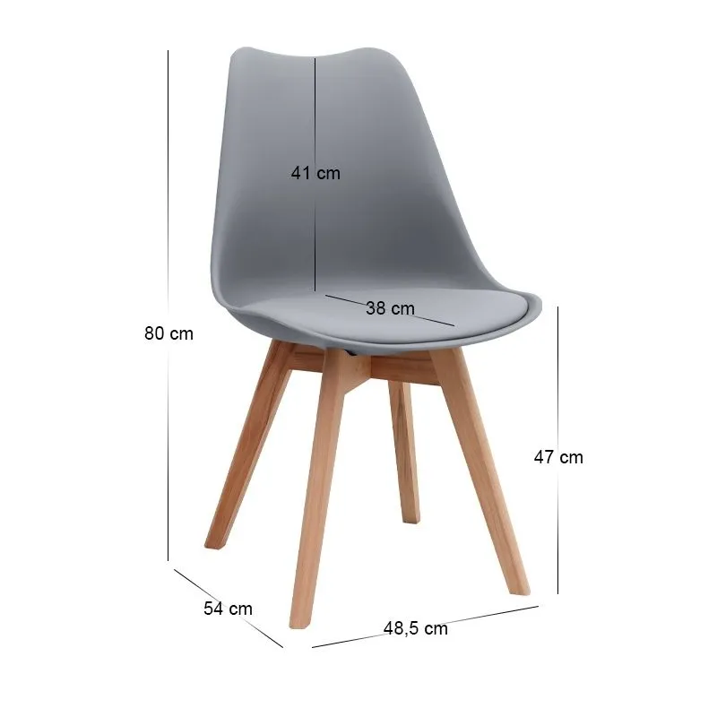 Σετ τραπεζαρία 5τμχ Allos - Viva Megapap χρώμα sapphire oak - γκρι 75x75x77εκ.