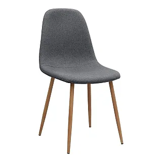 Σετ τραπεζαρία 5τμχ Allos - Iris Megapap χρώμα sapphire oak - γκρι/φυσικό πόδι 75x75x77εκ.
