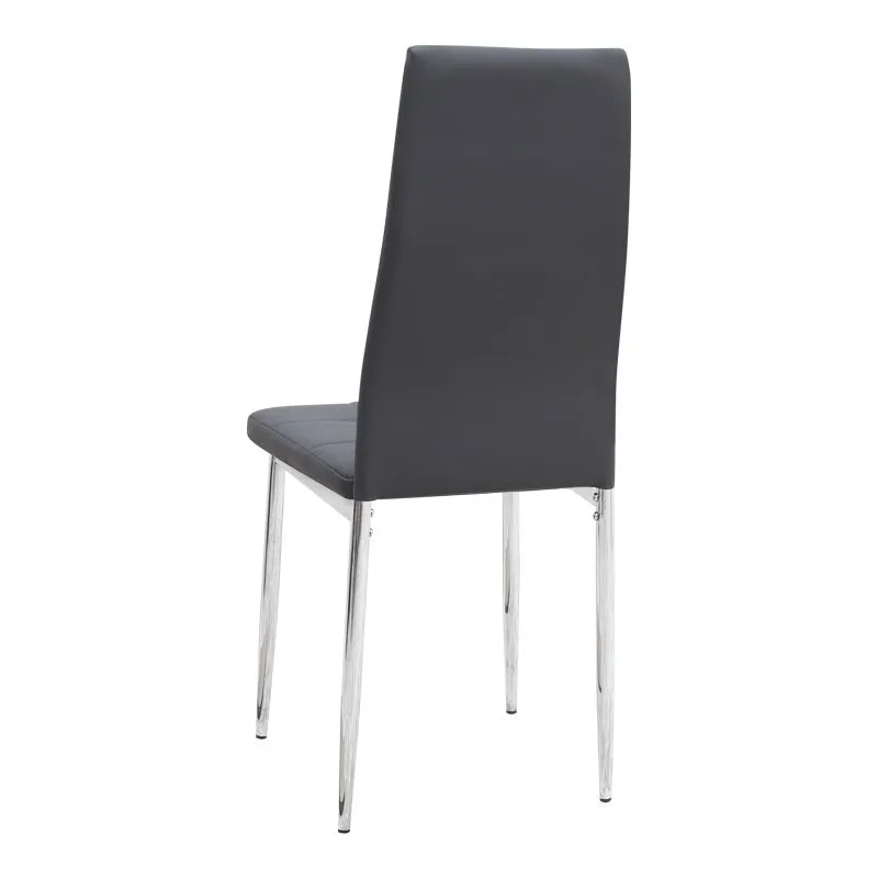 Σετ τραπεζαρία 5τμχ Allos - Rosa Megapap χρώμα sapphire oak - γκρι/χρωμίου πόδι 75x75x77εκ.