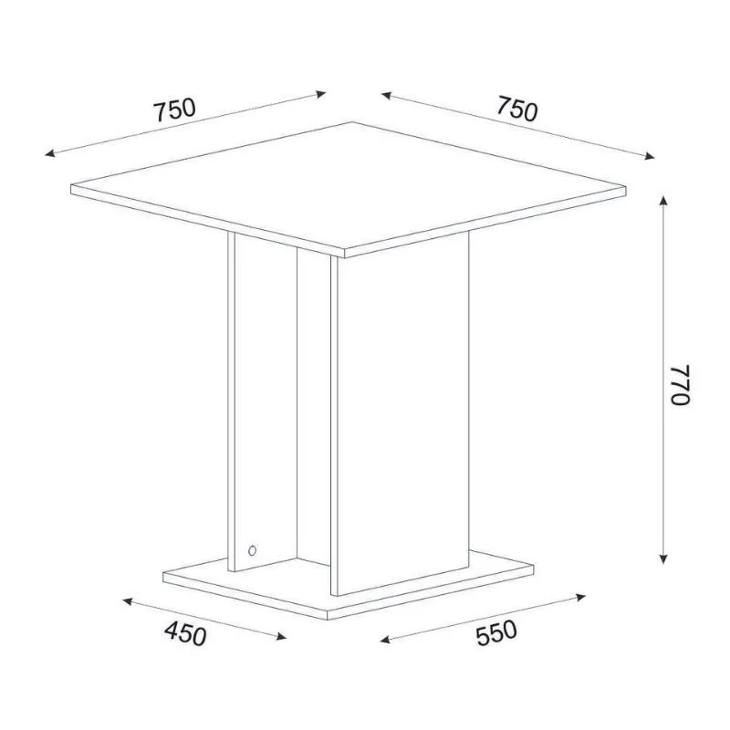 Σετ τραπεζαρία 5τμχ Allos - Monica Megapap χρώμα sapphire oak - γκρι 75x75x77εκ.