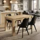 Σετ τραπεζαρία 5τμχ Darlen - Viva Megapap χρώμα sapphire oak - μαύρο 125x72x74εκ.