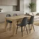 Σετ τραπεζαρία 5τμχ Darlen - Iris Megapap χρώμα sapphire oak - γκρι 125x72x74εκ.