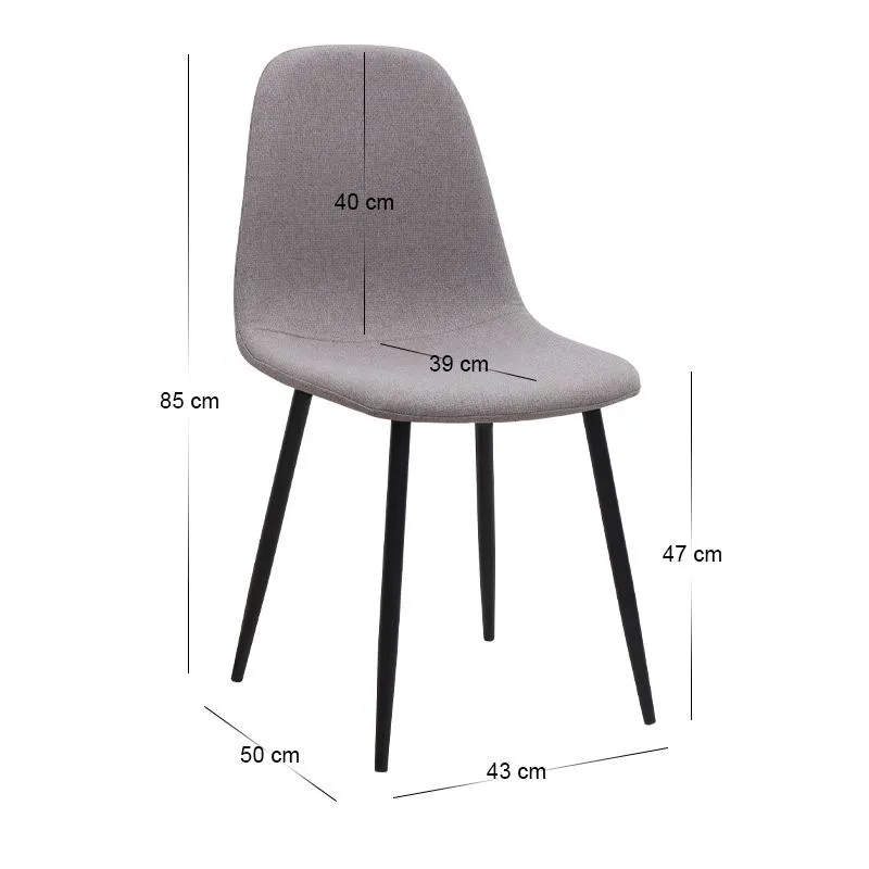 Σετ τραπεζαρία 5τμχ Darlen - Iris Megapap χρώμα sapphire oak - ανοιχτό μπεζ 125x72x74εκ.