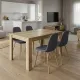 Σετ τραπεζαρία 5τμχ Darlen - Iris Megapap χρώμα sapphire oak - γκρι/φυσικό πόδι 125x72x74εκ.