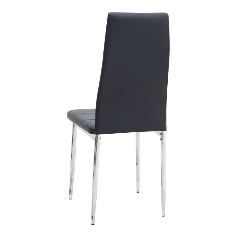 Σετ τραπεζαρία 5τμχ Darlen - Rosa Megapap χρώμα sapphire oak - μαύρο/χρωμίου πόδι 125x72x74εκ.