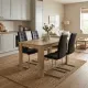 Σετ τραπεζαρία 5τμχ Darlen - Vela Megapap χρώμα sapphire oak - μαύρο 125x72x74εκ.