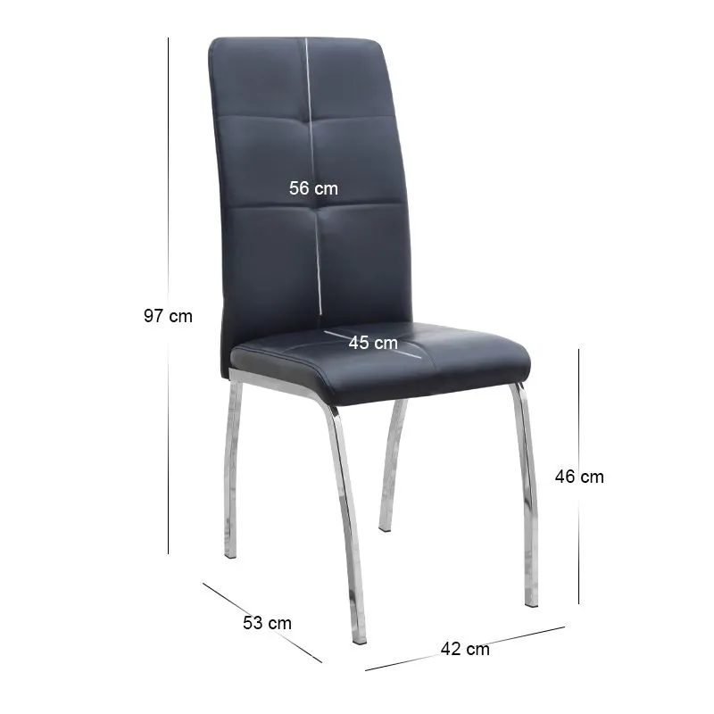 Σετ τραπεζαρία 5τμχ Darlen - Alma Megapap χρώμα sapphire oak - μαύρο 125x72x74εκ.