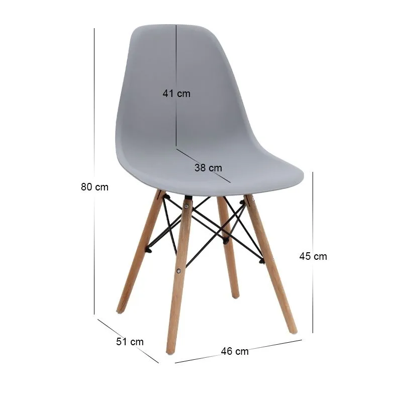 Σετ τραπεζαρία 5τμχ Darlen - Nova Megapap χρώμα καρυδί - γκρι 125x72x74εκ.
