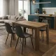 Σετ τραπεζαρία 5τμχ Darlen - Iris Megapap χρώμα καρυδί - γκρι 125x72x74εκ.