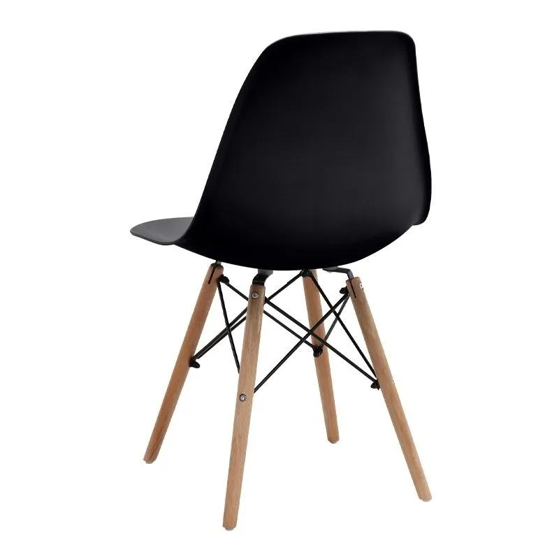 Σετ τραπεζαρία 5τμχ Darlen - Nova Megapap χρώμα sencron black - μαύρο 125x72x74εκ.