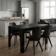 Σετ τραπεζαρία 5τμχ Darlen - Viva Megapap χρώμα sencron black - μαύρο 125x72x74εκ.