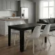 Σετ τραπεζαρία 5τμχ Darlen - Viva Megapap χρώμα sencron black - λευκό 125x72x74εκ.