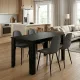 Σετ τραπεζαρία 5τμχ Darlen - Iris Megapap χρώμα sencron black - γκρι 125x72x74εκ.