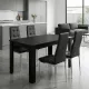 Σετ τραπεζαρία 5τμχ Darlen - Rosa Megapap χρώμα sencron black - μαύρο/χρωμίου πόδι 125x72x74εκ.