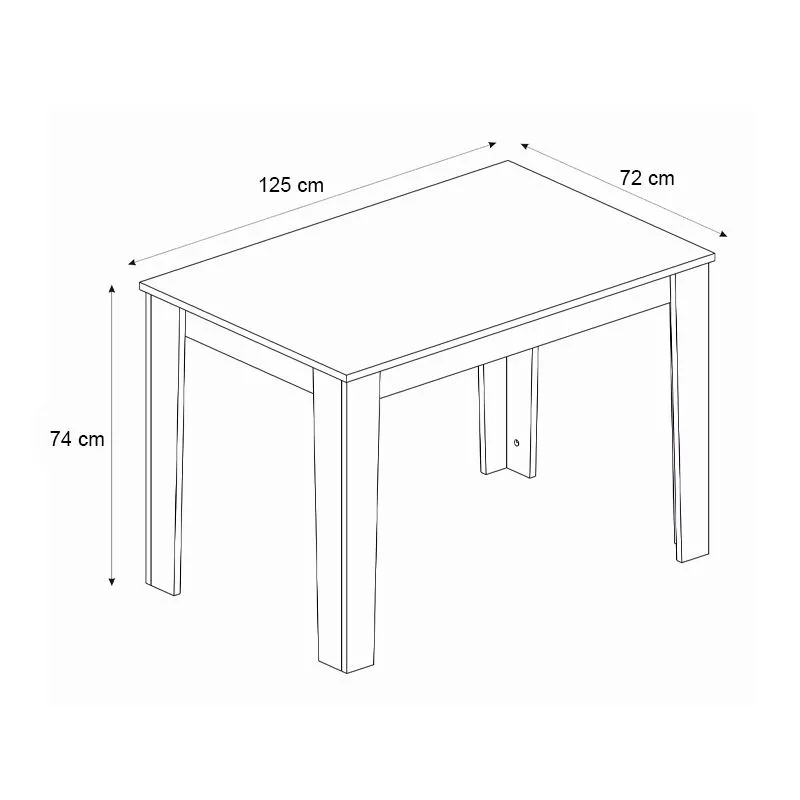 Σετ τραπεζαρία 5τμχ Darlen - Rosa Megapap χρώμα sencron black - γκρι 125x72x74εκ.