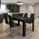 Σετ τραπεζαρία 5τμχ Darlen - Vela Megapap χρώμα sencron black - μαύρο 125x72x74εκ.