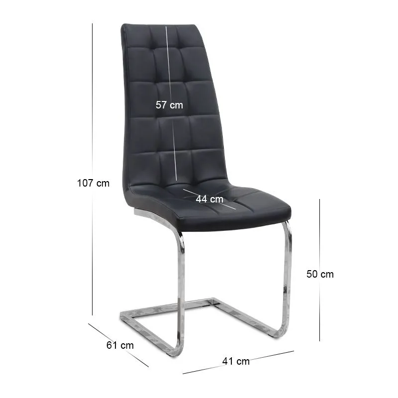 Σετ τραπεζαρία 5τμχ Darlen - Vela Megapap χρώμα sencron black - μαύρο 125x72x74εκ.