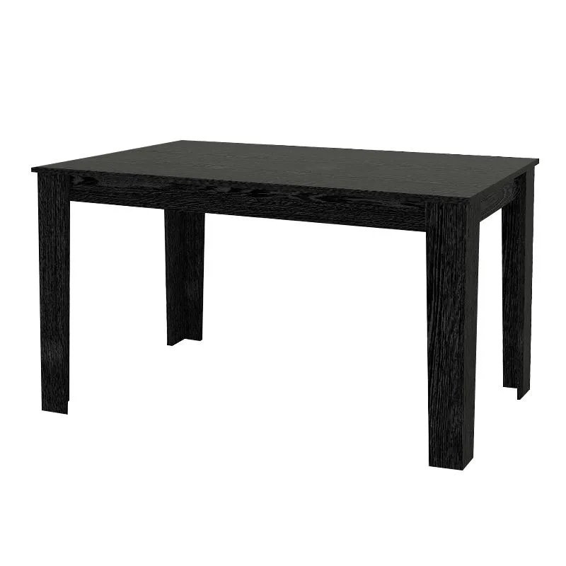 Σετ τραπεζαρία 5τμχ Darlen - Vela Megapap χρώμα sencron black - λευκό 125x72x74εκ.
