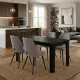 Σετ τραπεζαρία 5τμχ Darlen - Christy Megapap χρώμα sencron black - ανοιχτό μπεζ 125x72x74εκ.